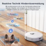 Roborock Qrevo Curv S5X Staubsauger Roboter, Dual Anti-Tangle-System, 18.500 Pa(Upgrade von Qrevo MaxV), 75°C Heißwasser-Moppwäsche, Schmutzerkennung – Bild 2