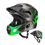 ROCKBROS Fahrrad Kinderhelm, Integriert Fahrradhelm, Jugend, Schwarz titan grün, M (54-57cm)