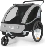 Tiggo VS 2 Kinderanhänger Fahrradanhänger 360° Drehbar 2in1 Joggerfunktion Kinderfahrradanhänger + 5-Punkt Sicherheitsgurt Jogger – Bild 4
