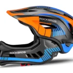 ROCKBROS Kinderhelm Kinder Fahrrad Schutzhelm Anti-Schweiß EPS/PC M; 54-57CM Orange Schwarz