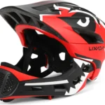 Lixada Fahrradhelm, Kinderhelm, Fahrradhelm Jungen Mädchen, Sporthelm, Rollschuhhelm, Umschaltbarer Halbhelm, Schutzhelm, Rot, Krokodil-Stil