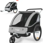 Tiggo VS 2 Kinderanhänger Fahrradanhänger 360° Drehbar 2in1 Joggerfunktion Kinderfahrradanhänger + 5-Punkt Sicherheitsgurt Jogger