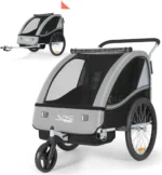 Tiggo VS 2 Kinderanhänger Fahrradanhänger 360° Drehbar 2in1 Joggerfunktion Kinderfahrradanhänger + 5-Punkt Sicherheitsgurt Jogger