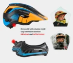 ROCKBROS Kinderhelm Kinder Fahrrad Schutzhelm Anti-Schweiß EPS/PC M; 54-57CM Orange Schwarz – Bild 3