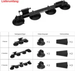 ROCKBROS Fahrradträger mit Saugnäpfe, Fahrrad Dachgepäckträger, für 2 Fahrräder, Schwarz – Bild 3