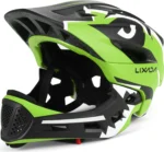 Lixada Fahrradhelm, Kinderhelm, Fahrradhelm Jungen Mädchen, Sporthelm, Rollschuhhelm, Umschaltbarer Halbhelm, Schutzhelm, Grün, Krokodil-Stil