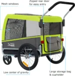 Tiggo VS Pet Large Hundefahrradanhänger + Jogger 2 in 1 Hundeanhänger Hundetransporter Fahrradanhänger – Bild 2