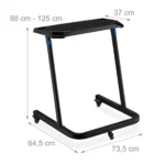 Relaxdays Multifunktionspult höhenverstellbar, Laptoptisch mit Rollen, Stehpult, Fahrradtisch, Höhe: 88-125 cm, schwarz – Bild 5